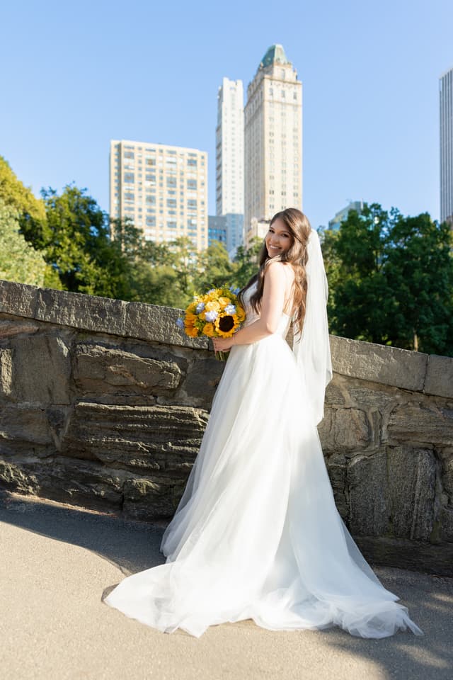 Wedding couple in Central Park, Manhattan